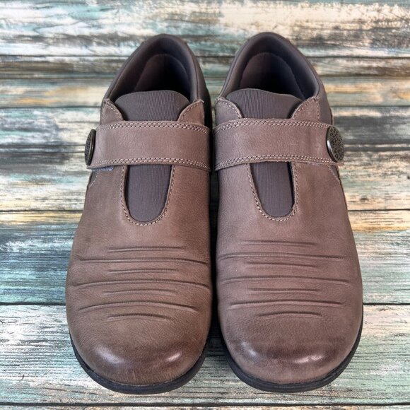 ABEO Smart System Loafer Shoe Womens Size 7.5 Brown Leather Round Toe Adjustable - Picture 4 of 13